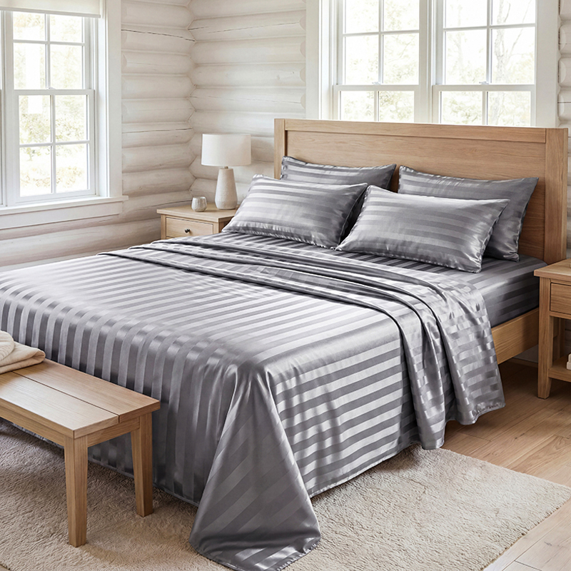 Satin Pillowcase Silk - Set Sprei Satin Bergaris Anti Kusut,