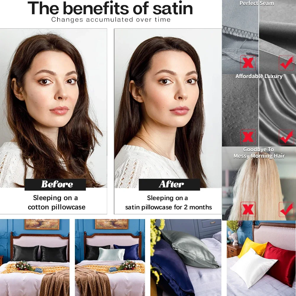2 pak sarung bantal Satin untu - Satin Pillowcase Silk ulasan dan harga