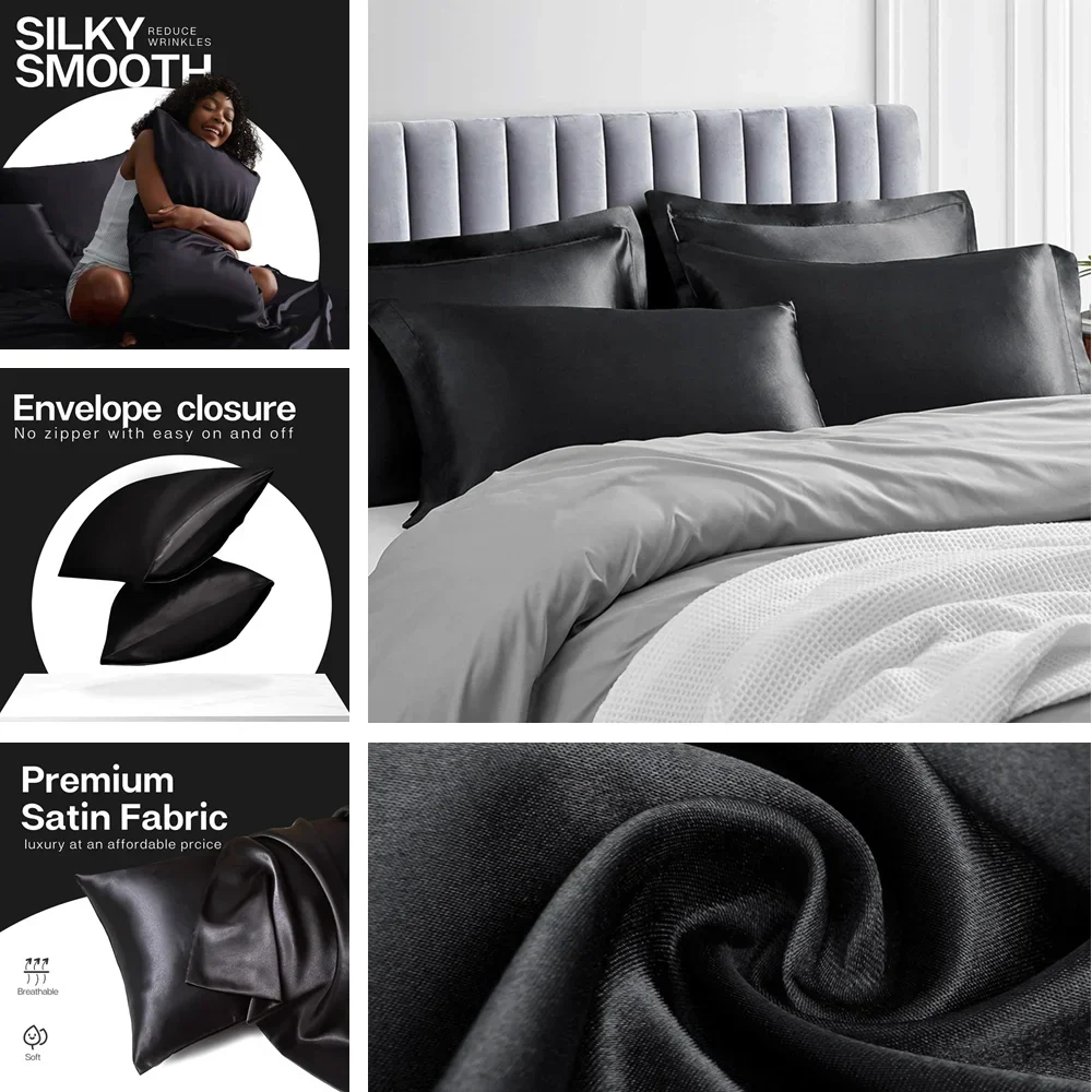 2 pak sarung bantal Satin untu - Satin Pillowcase Silk ulasan dan harga