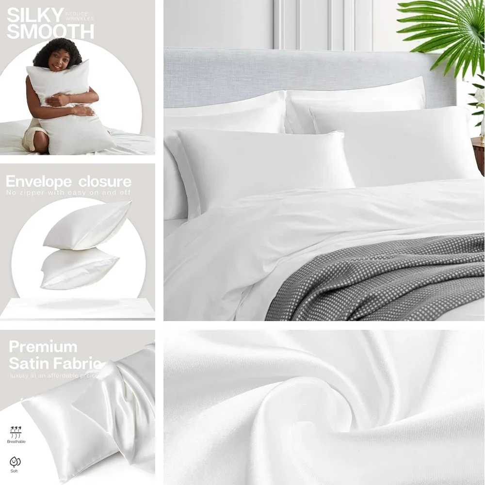2 pak sarung bantal Satin untu - Satin Pillowcase Silk ulasan dan harga